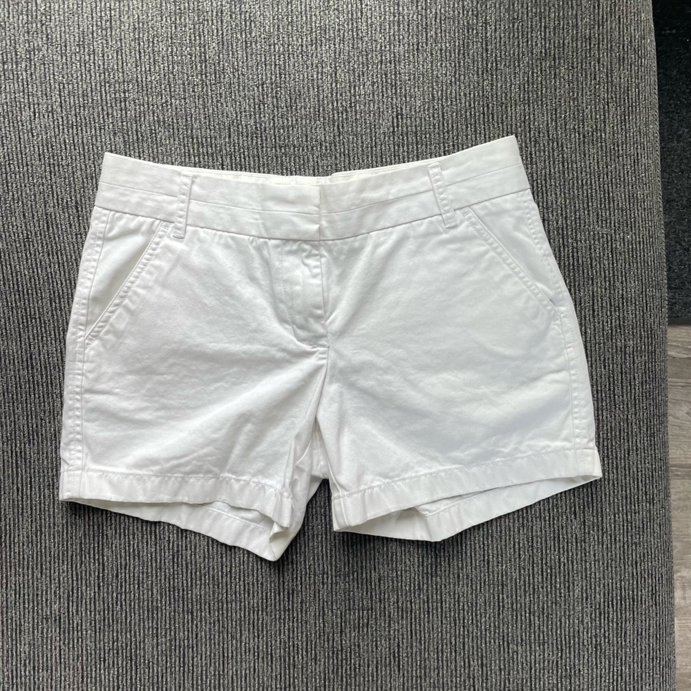 J. Crew Chino White Bermuda Shorts Flat Front Casual